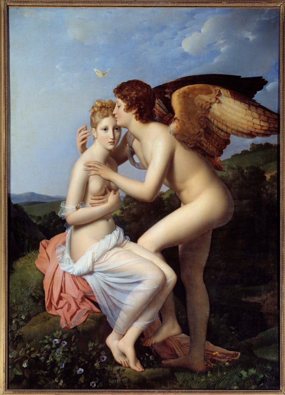 プシュケと愛 フランソワ・ジェラール（1770-1837）の絵画 1798年 日1,86x1,32 m 作： バロン・フランソワ・パスカルサイモン・ジェラール