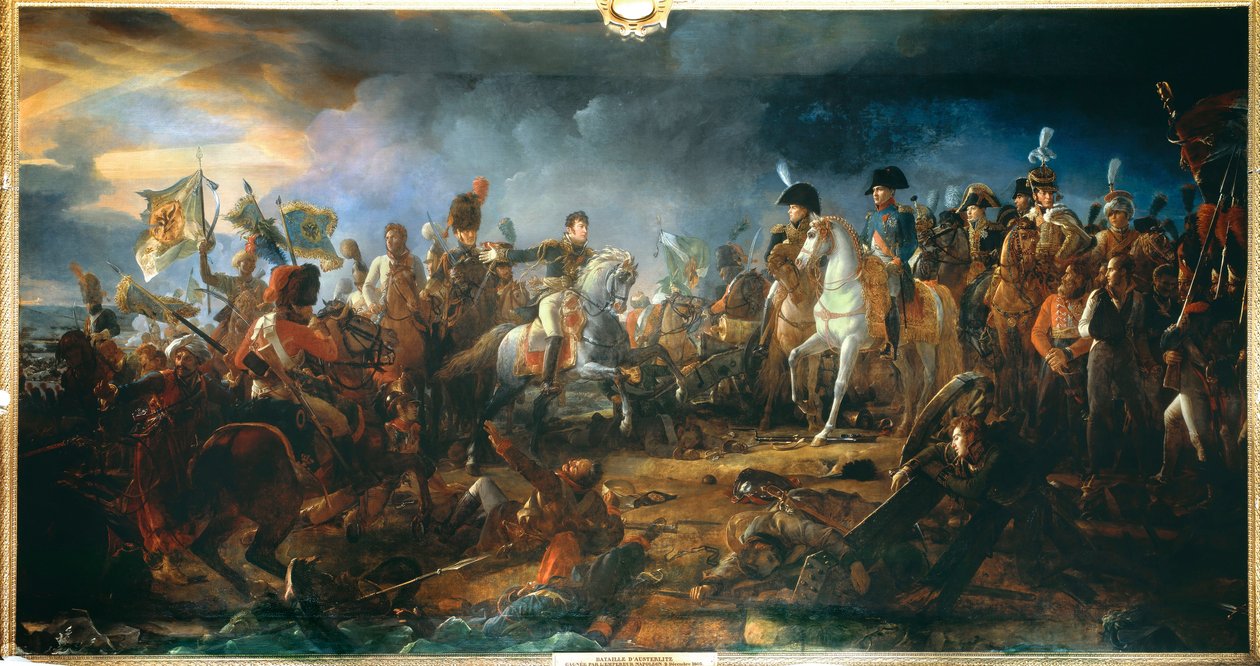 1805年2月12日のアウステルリッツの戦い。敵から奪った旗を提示するラップ将軍 絵画：フランソワ・ジェラール（1770-1837） 1805年 日2,1x9,58 m. 作： バロン・フランソワ・パスカルサイモン・ジェラール