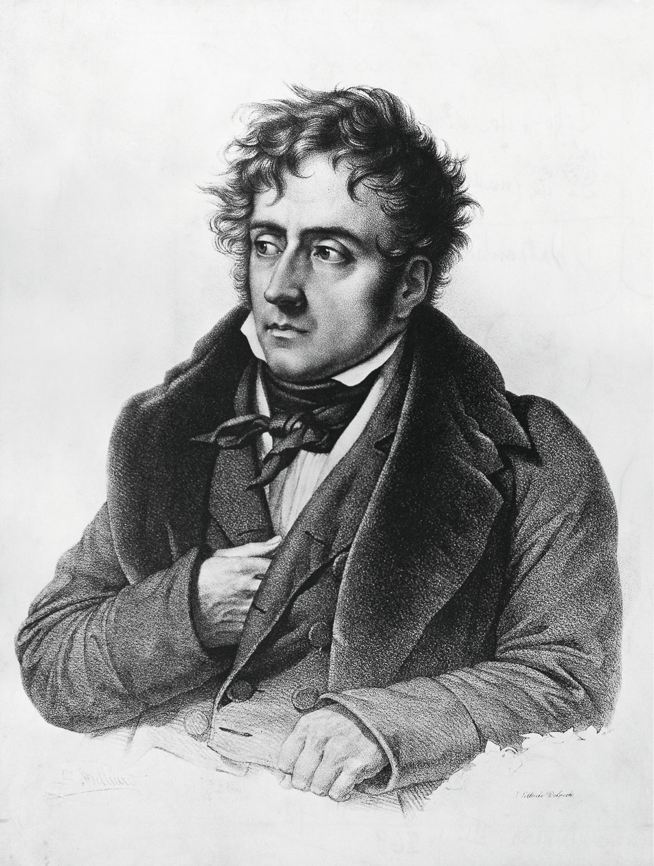 フランスの作家、政治家、外交官、歴史家であるFrancois-Rene, vicomte de Chateaubriand (1768-1848)の肖像。 作： フランソワ・セラフィン・デルペック