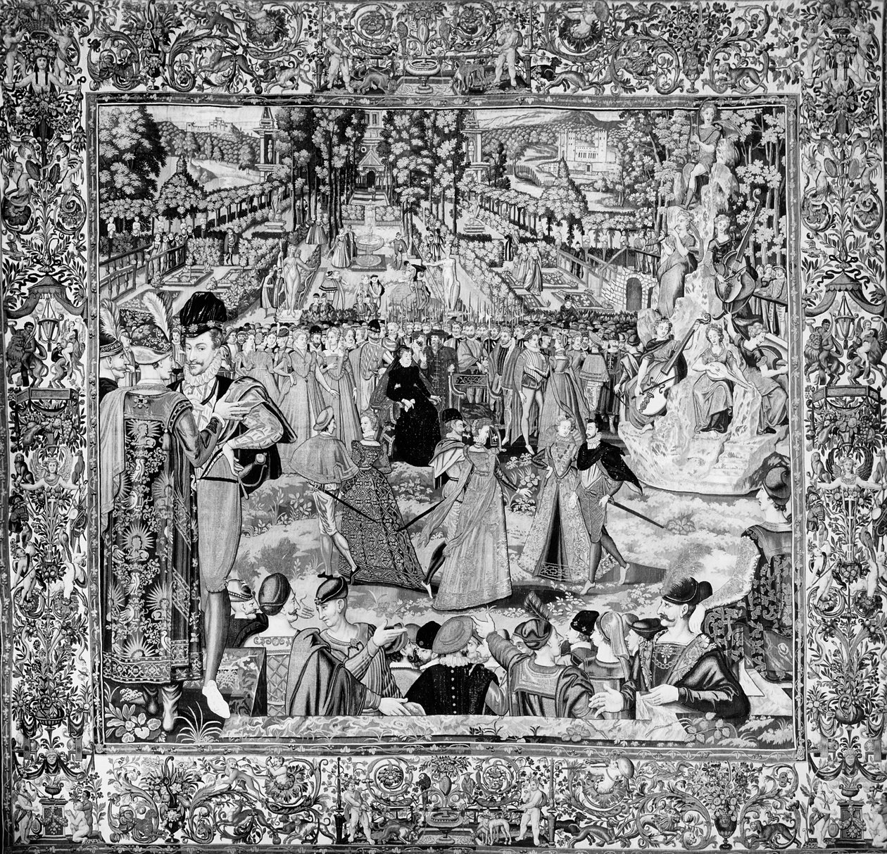 キャサリンデメディチ（1519-89）とアンリIII（1551-89）の前でポーランド大使を称える祭典 作： ケネル後のフランソワ