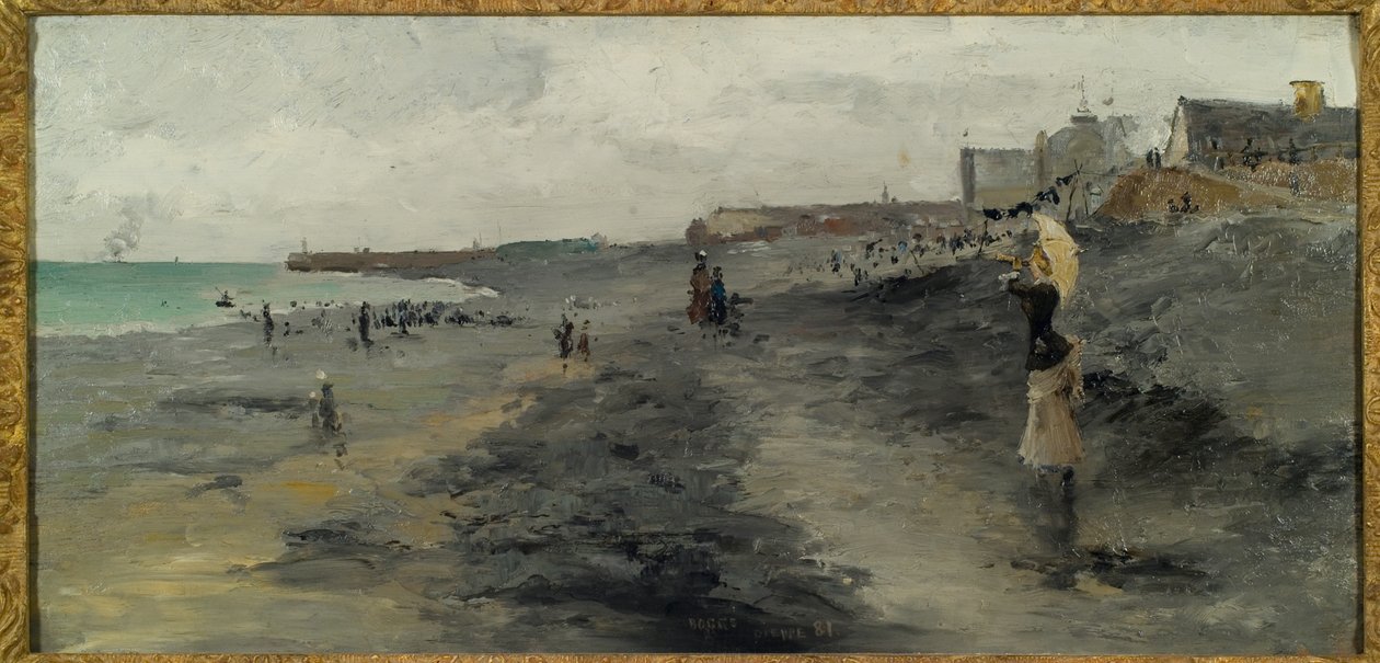 ディエップのビーチ、1881 作： フランク・マイヤーズ・ボッグス