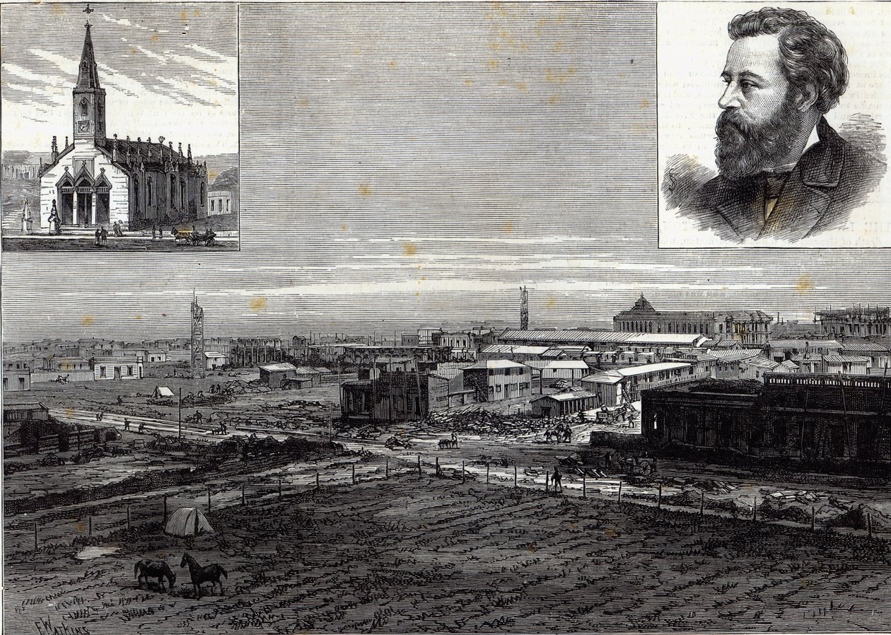 ラプラタの新しい都市、ブエノスアイレス、アルゼンチン共和国の首都、The Illustrated London News、1884年8月23日より 作： フランク・ワトキンス