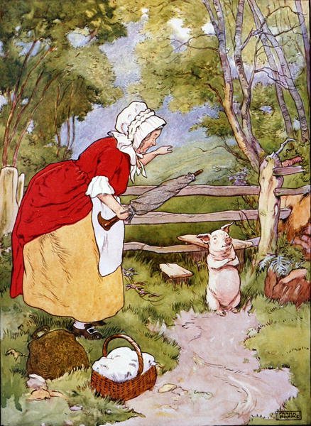 The Beautiful Book of Nursery Rhymes, Stories and Pictures」（Blackie & Son社）のイラスト（カラーリトグラフ）。 作： フランク・アダムス