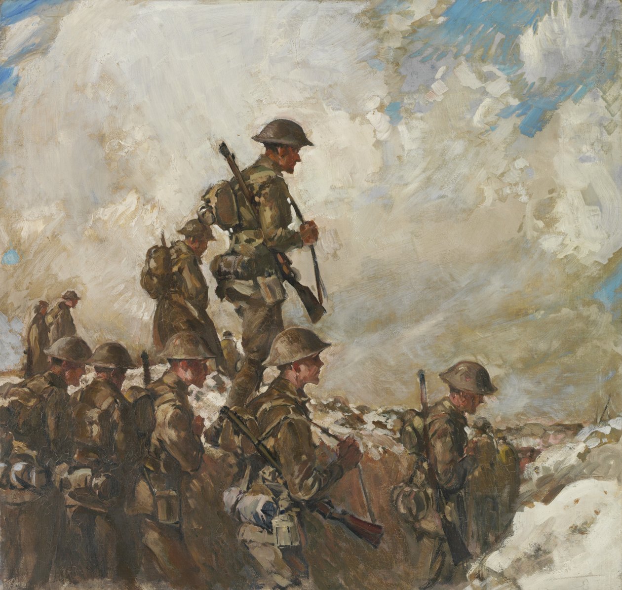 樹液を通ってポジエールまで、1918年頃（キャンバスに油彩） 作： フランク・クロジエ