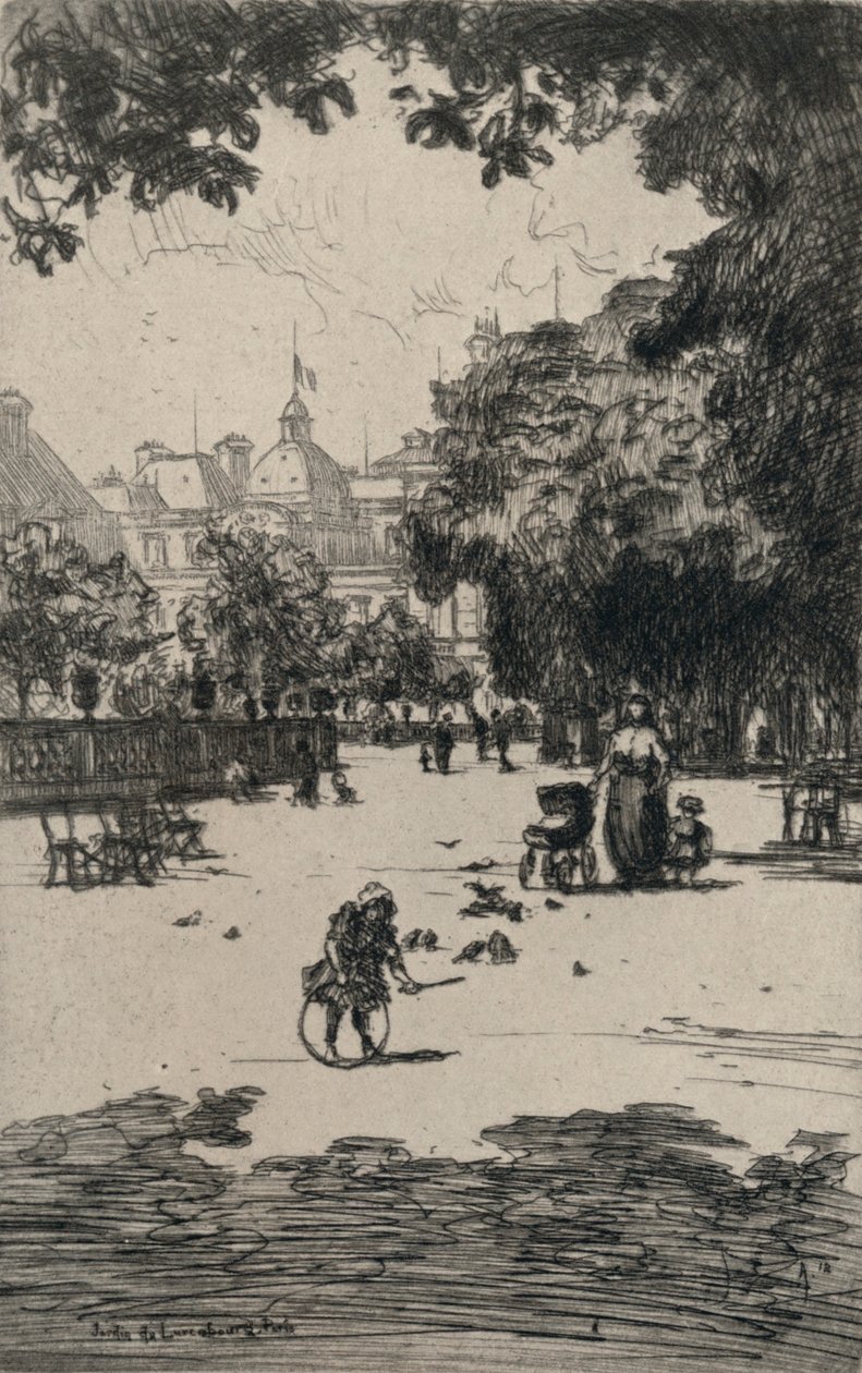 リュクサンブール公園、1915 作： フランク・ミルトン・アーミントン