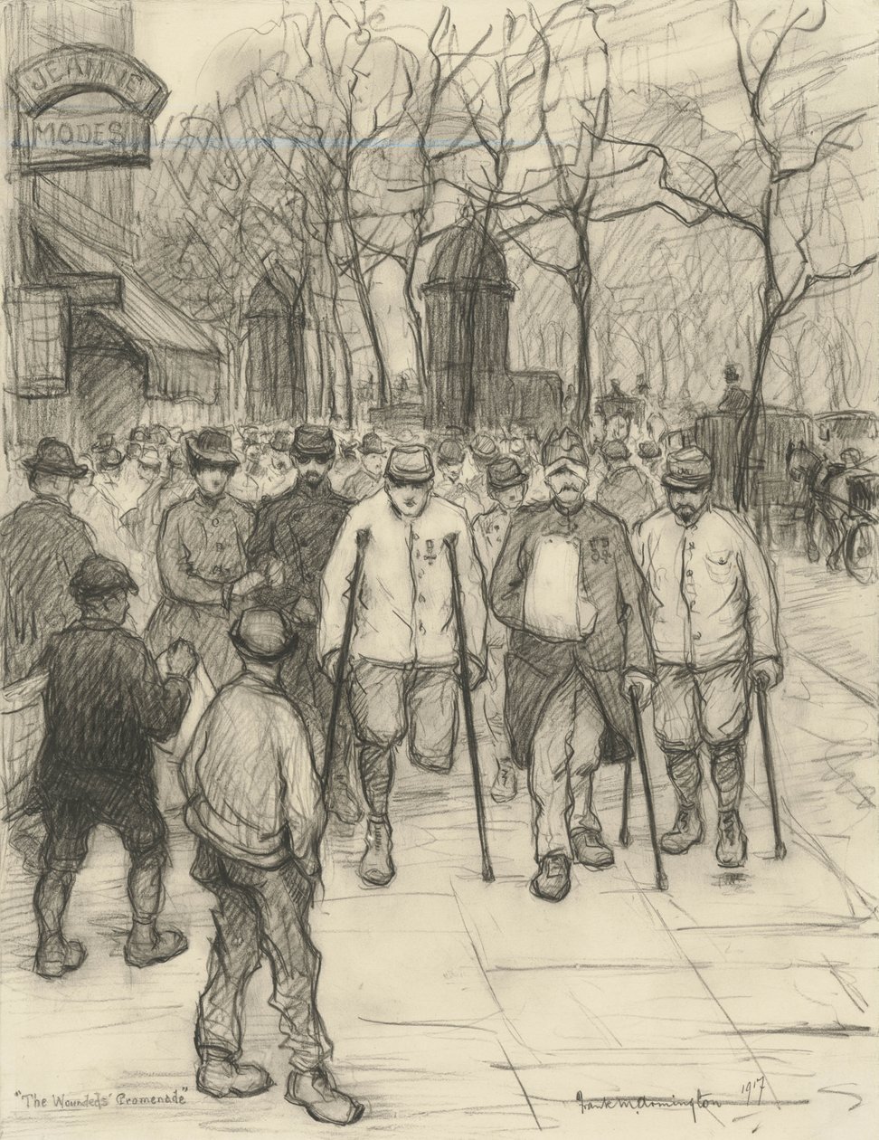 傷ついた遊歩道、1917 作： フランク・ミルトン・アーミントン
