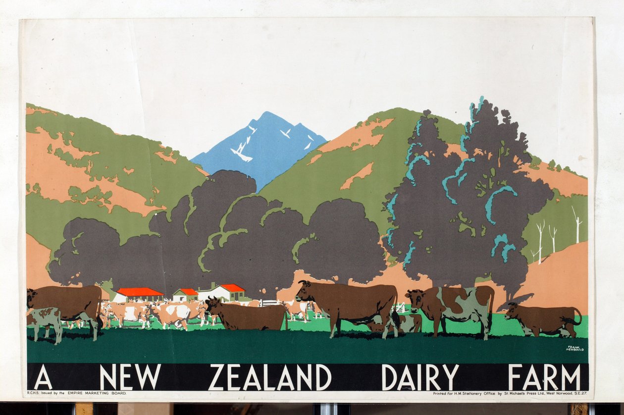 ニュージーランドの酪農場、シリーズ「Buy New Zealand Produce」より [6319386]（カラーリトグラフ） 作： フランク・ニューボールド