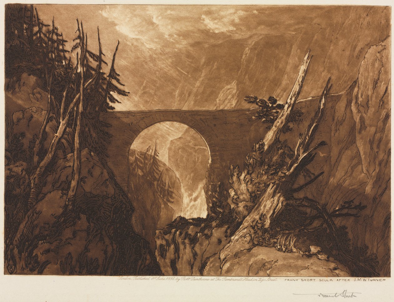 リトルデビルズブリッジ、1886年。 作： フランクショート