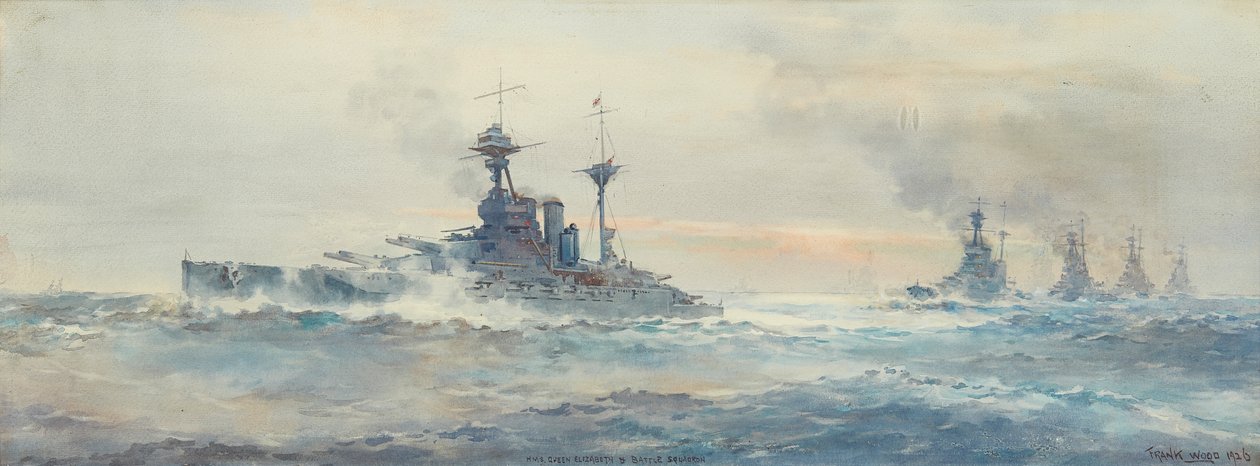 H.M.S.クイーン・エリザベス戦闘飛行隊（水彩画） 作： フランク・ワトソン・ウッド