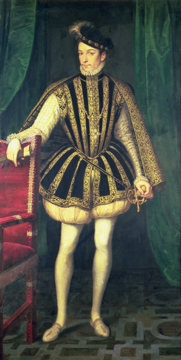 フランスのチャールズ9世（1550-74）、1565年頃 作： フランソワ・クルーエ
