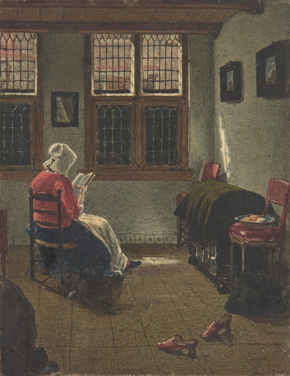 1846-47年、ピーター・ヤンセンス・エリンガにちなんだ「読書する女性」。 作： フランソワ・ボンビン