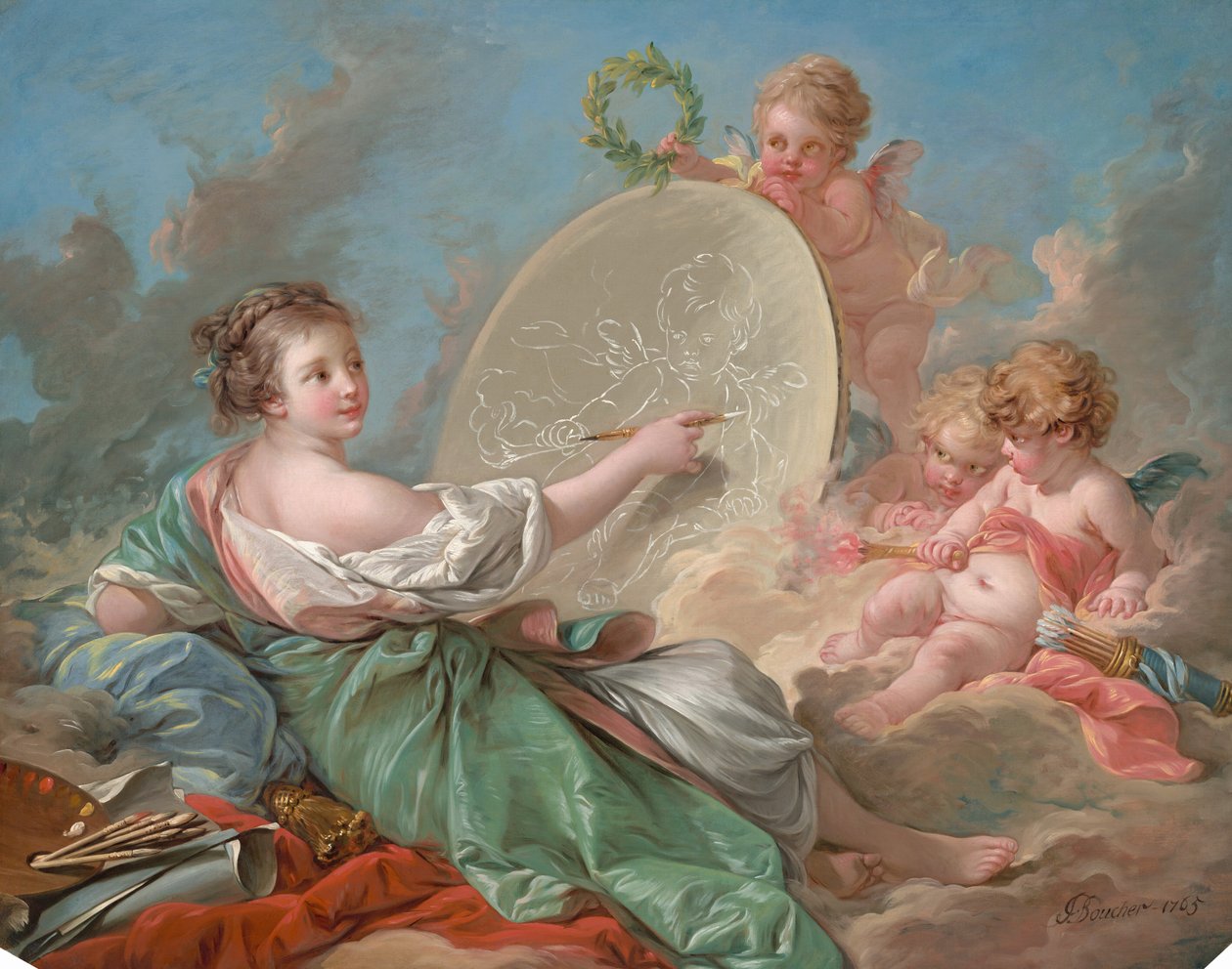 絵画のアレゴリー、1765年。 作： フランソワ・ブーシェ
