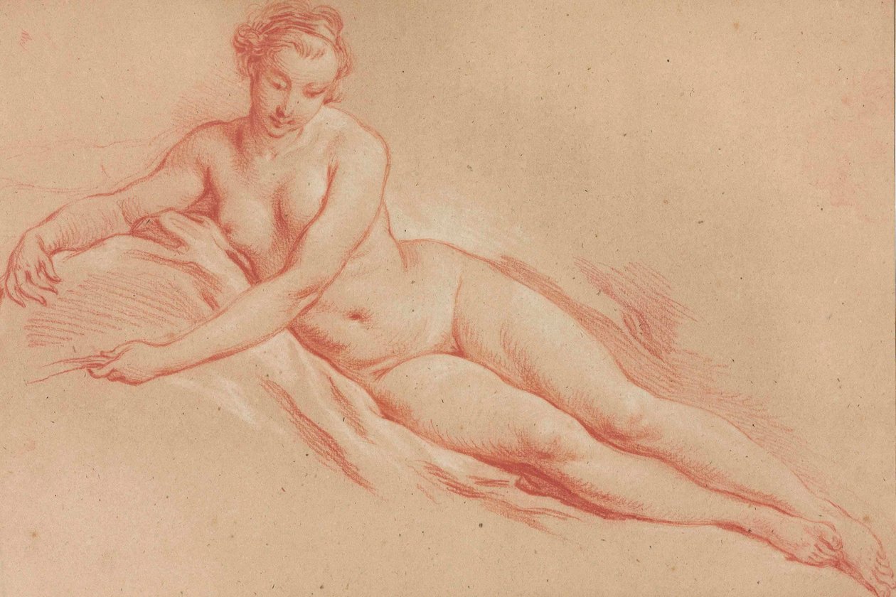 Boucher - 横たわる女性のヌード 作： フランソワ・ブーシェ