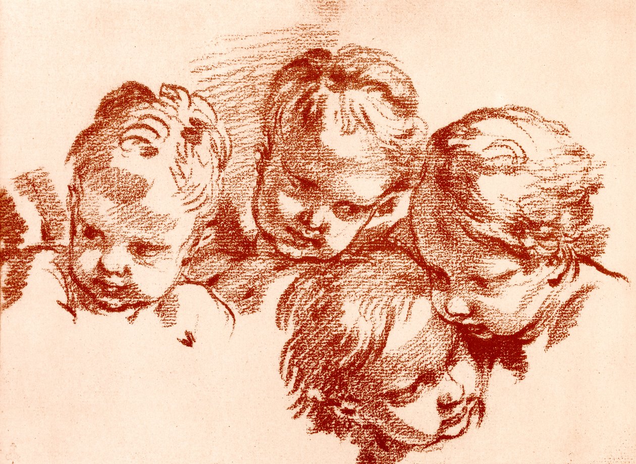 子供の頭の4つの研究 作： フランソワ・ブーシェ