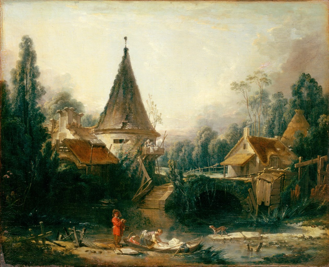 フランス語：Paysage près de Beauvais ボーヴェ近郊の風景 作： フランソワ・ブーシェ
