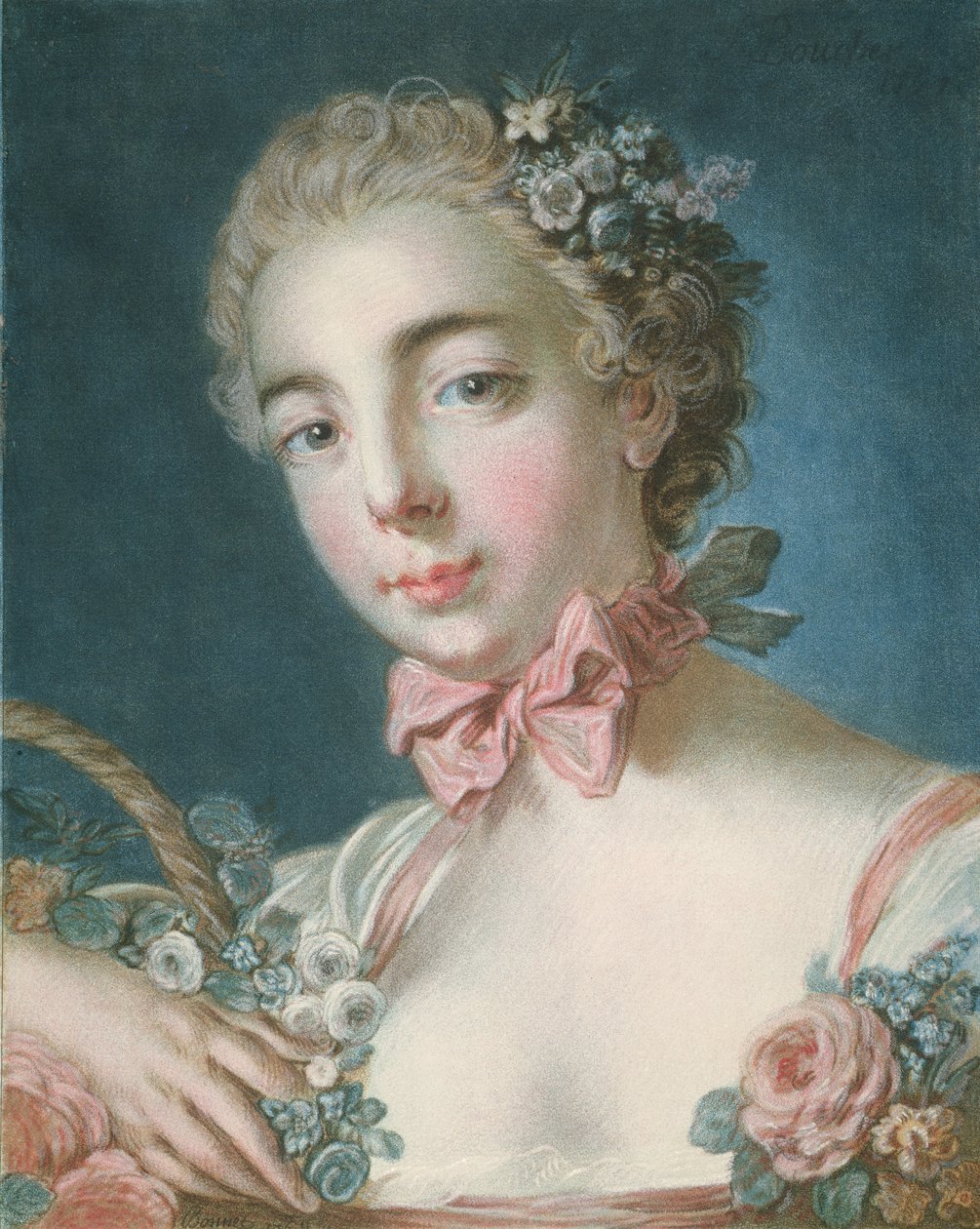 P.59-1959 Louis-Marin Bonnet（1736-93）1769によって彫刻されたフローラの頭（カラーエッチングと彫刻） 作： フランソワ・ブーシェ