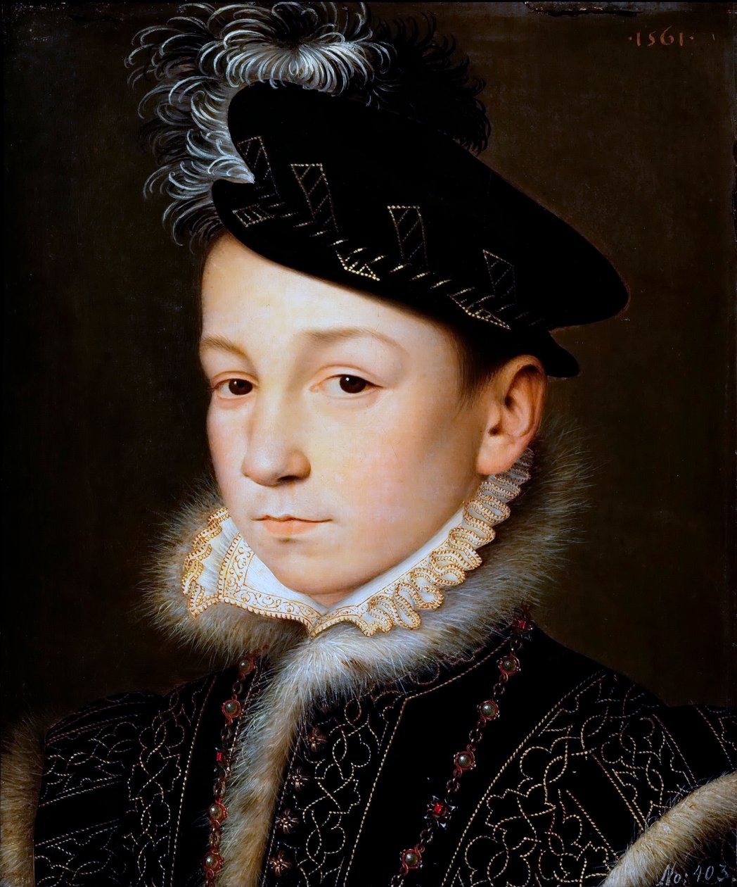 ドイツ：フランス国王シャルル9世（1550-1574）胸像 フランス国王シャルル9世 作： フランソワ・クルーエ