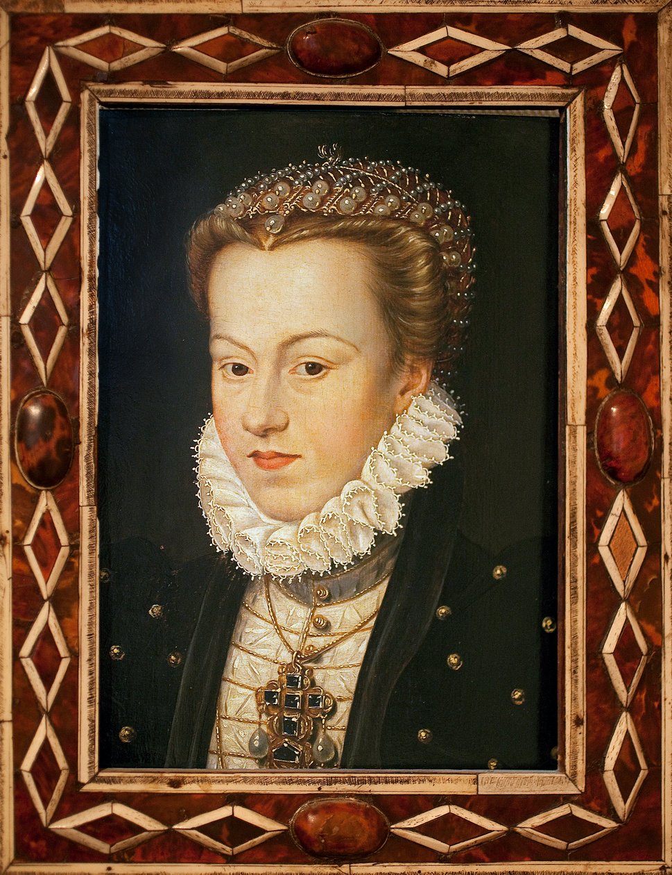 エリザベート・オブ・オーストリア（1554～1592年、フランス王妃）の肖像 - フランソワ・クルエ（1505年頃～1572年）の絵画、フランス美術、16世紀後半 - アジャン美術館 作： フランソワ・クルーエ