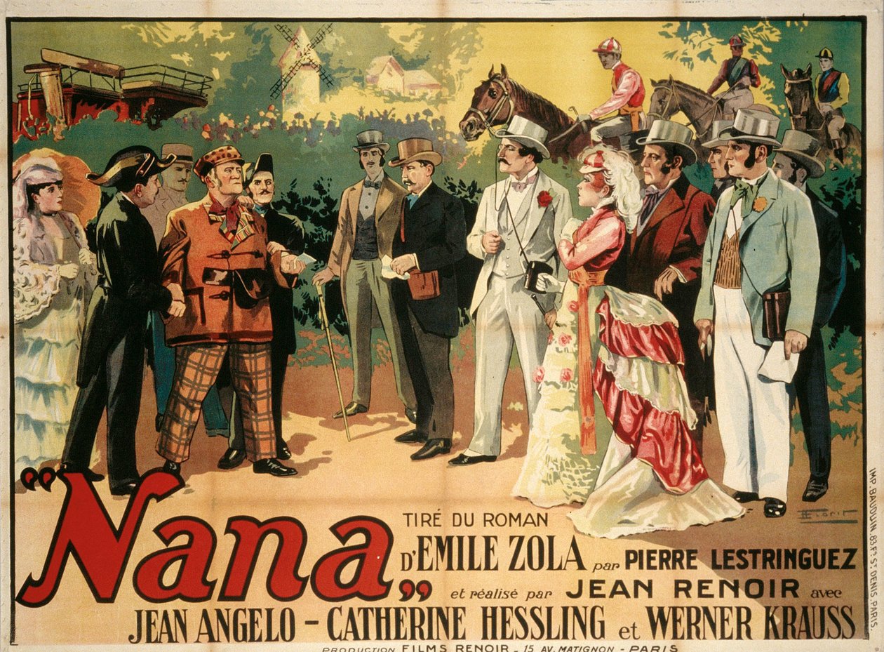 ジャン・ルノワール作の映画ポスター「ナナ」、1926年。 作： フランソワ蛍石