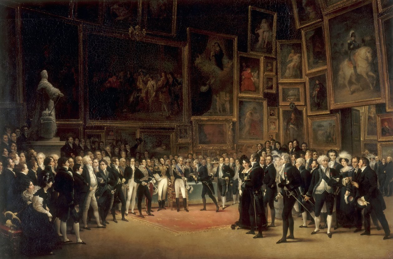 チャールズXがルーヴル美術館で1824年のサロンに出展したアーティストに賞を配る 作： フランソワ・ジョセフ・ハイム