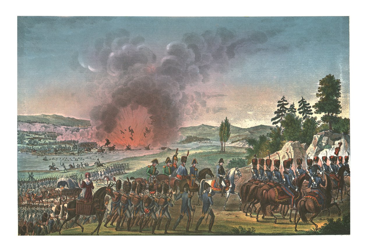 ライプツィヒの戦い後のフランス軍の撤退、1813 年 10 月 19 日、c1850 作： フランソワ・ピゴー