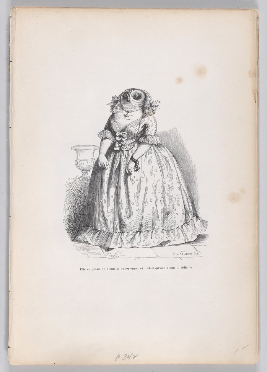 彼女は優れたフクロウを装い、Scenes from..., ca. 1837-47。 作： フランソワ・ルージェ