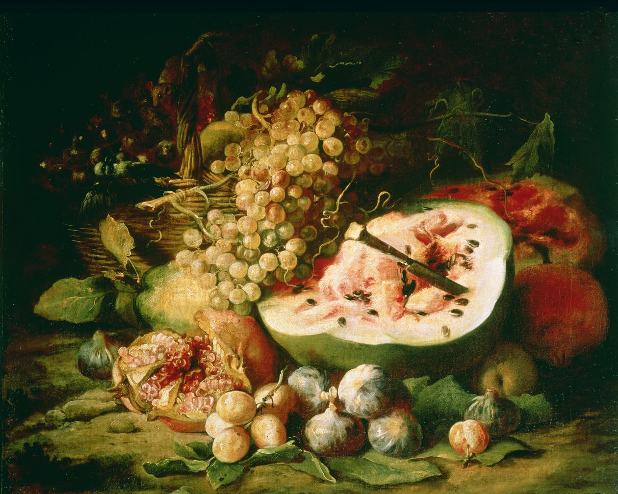 棚上の果物の静物 作： FransSnydersまたはSnijders