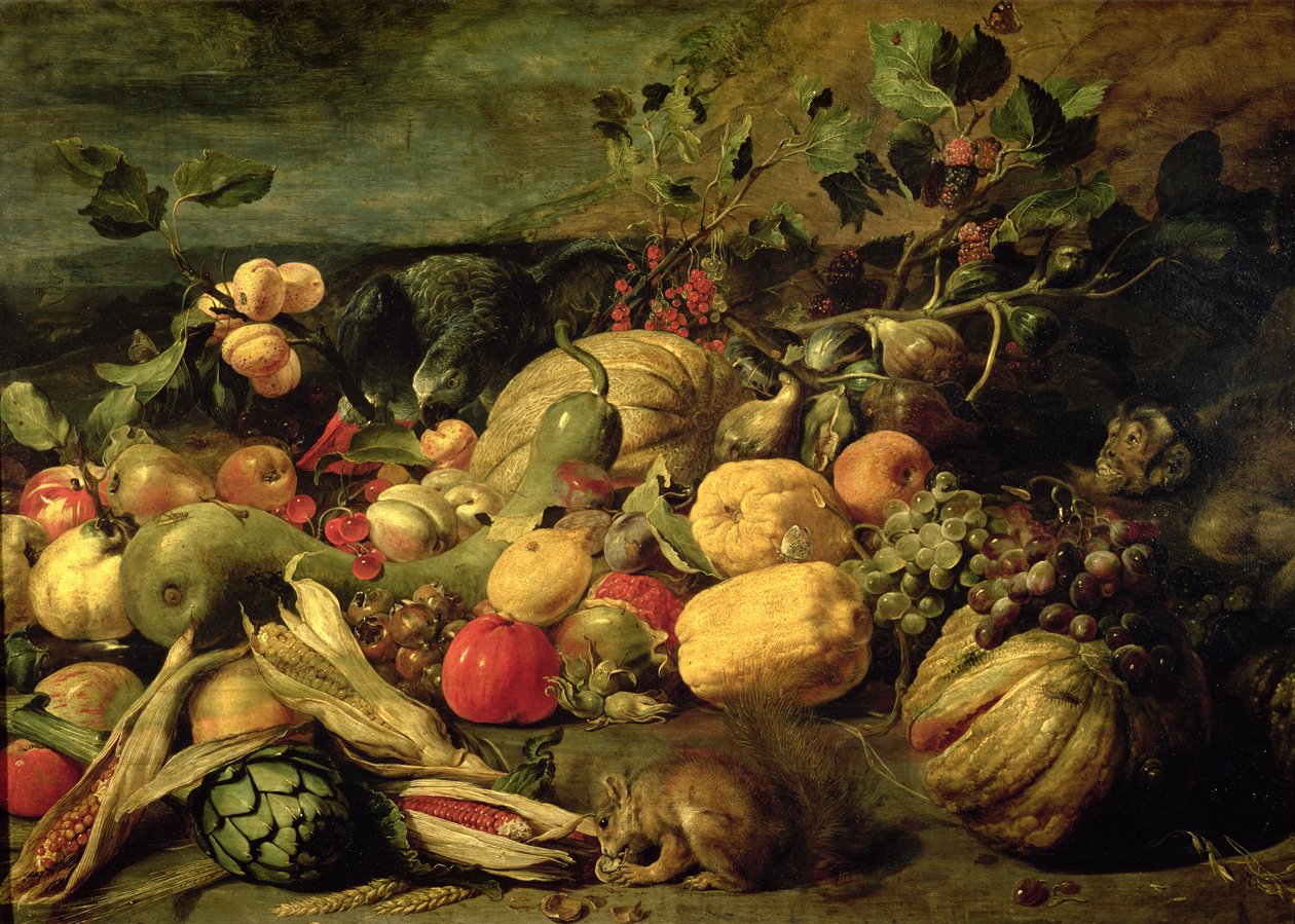 果物と野菜の静物 作： FransSnydersまたはSnijders