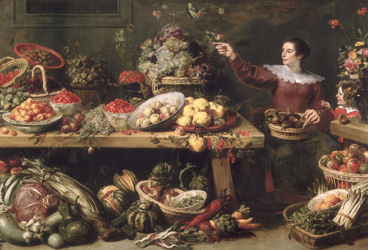 果物と野菜のある静物 作： FransSnydersまたはSnijders