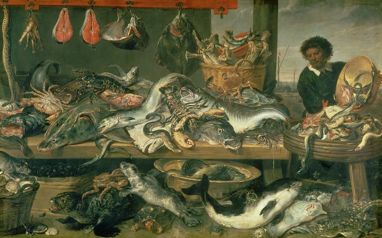 魚市場、1618-21 作： FransSnydersまたはSnijders