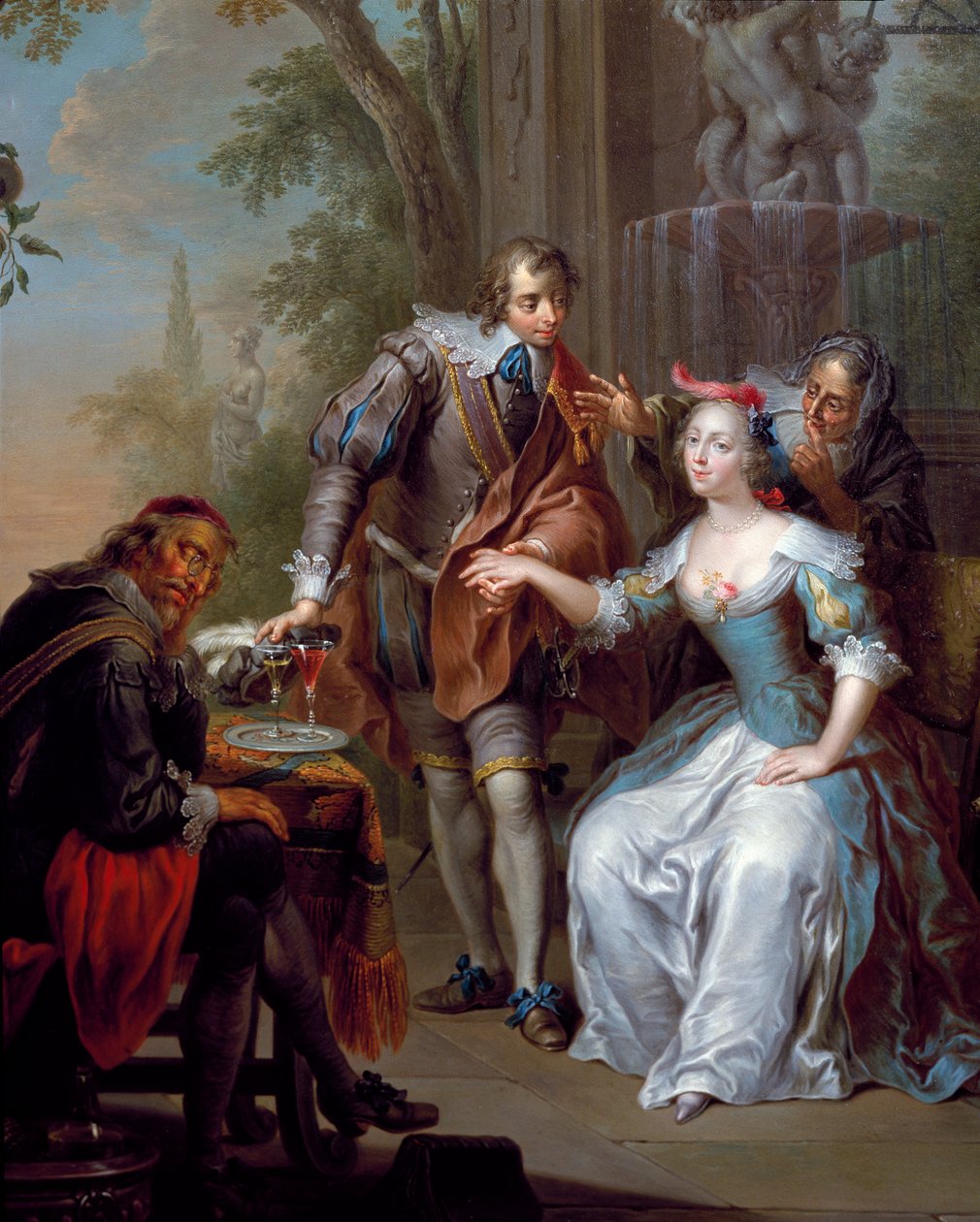 Franx Christoph Janneck (1703-1761) 作のギャラン シーン 作： フランスクリストフヤンネック