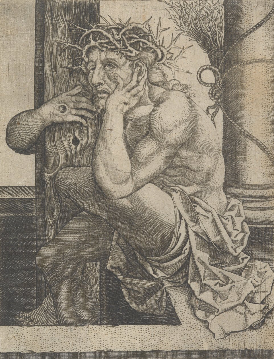 悲しみの人としてのキリスト、約。 1522-25。 作： Frans Crabbe van Espleghem