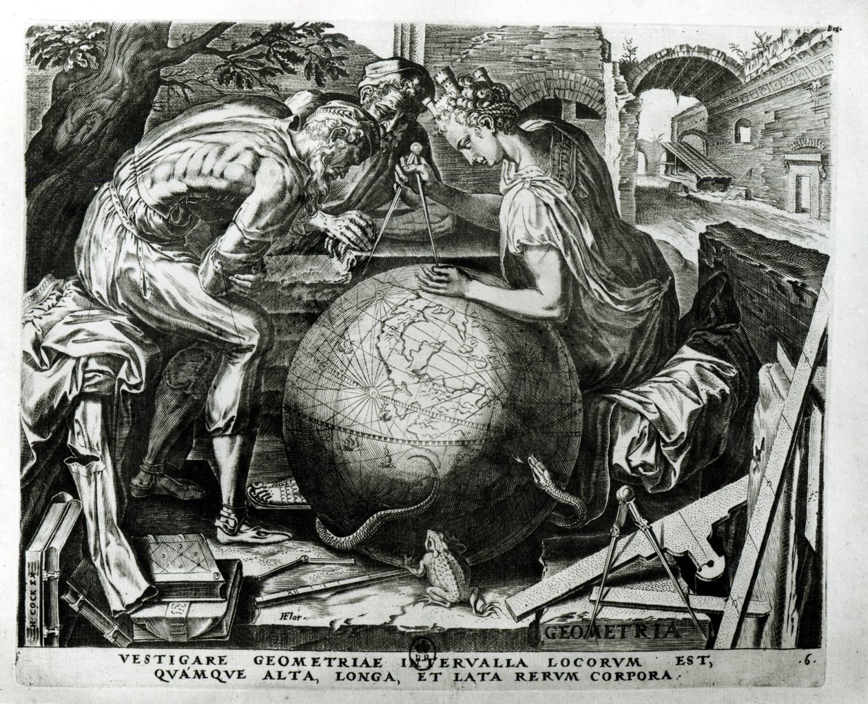 ヒエロニムスコックによって彫刻された幾何学（c.1510-70） 作： フランス・フロリス
