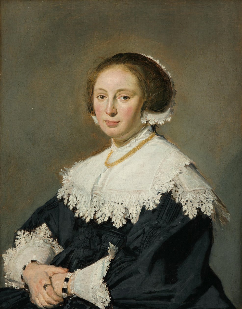 ドイツ語：Bildnis einer Frau ある女性の肖像 作： フランス・ハルス