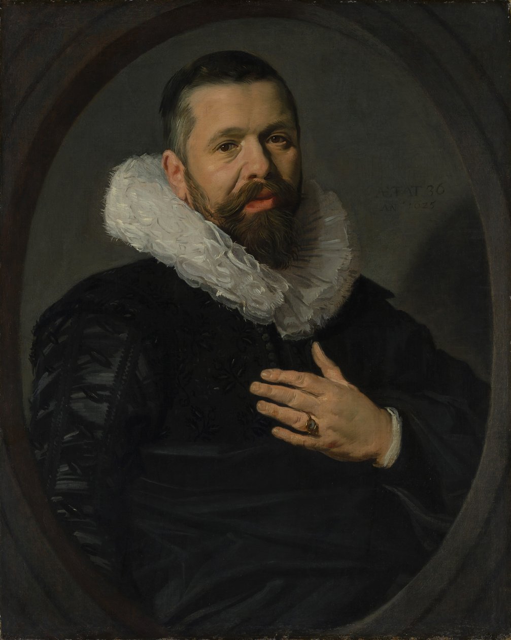 ラフを持つひげを生やした男の肖像、1625年。 作： フランス・ハルス