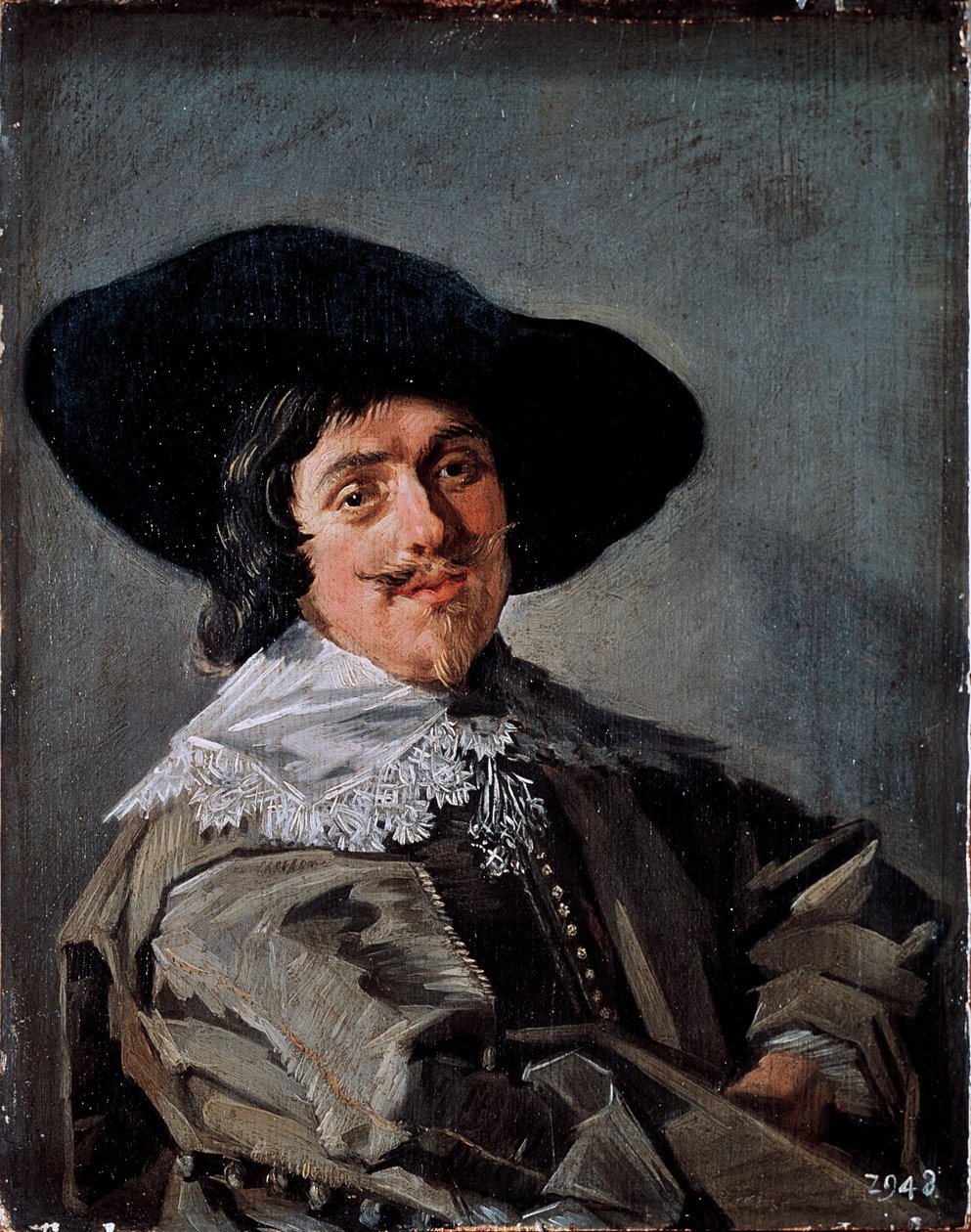 黄灰フォックの男の肖像 フランツ・ハルス（1581/85-1666）の絵画 1633年頃 ドレスデン、ゲマルデギャラリー ドイツ 作： フランス・ハルス