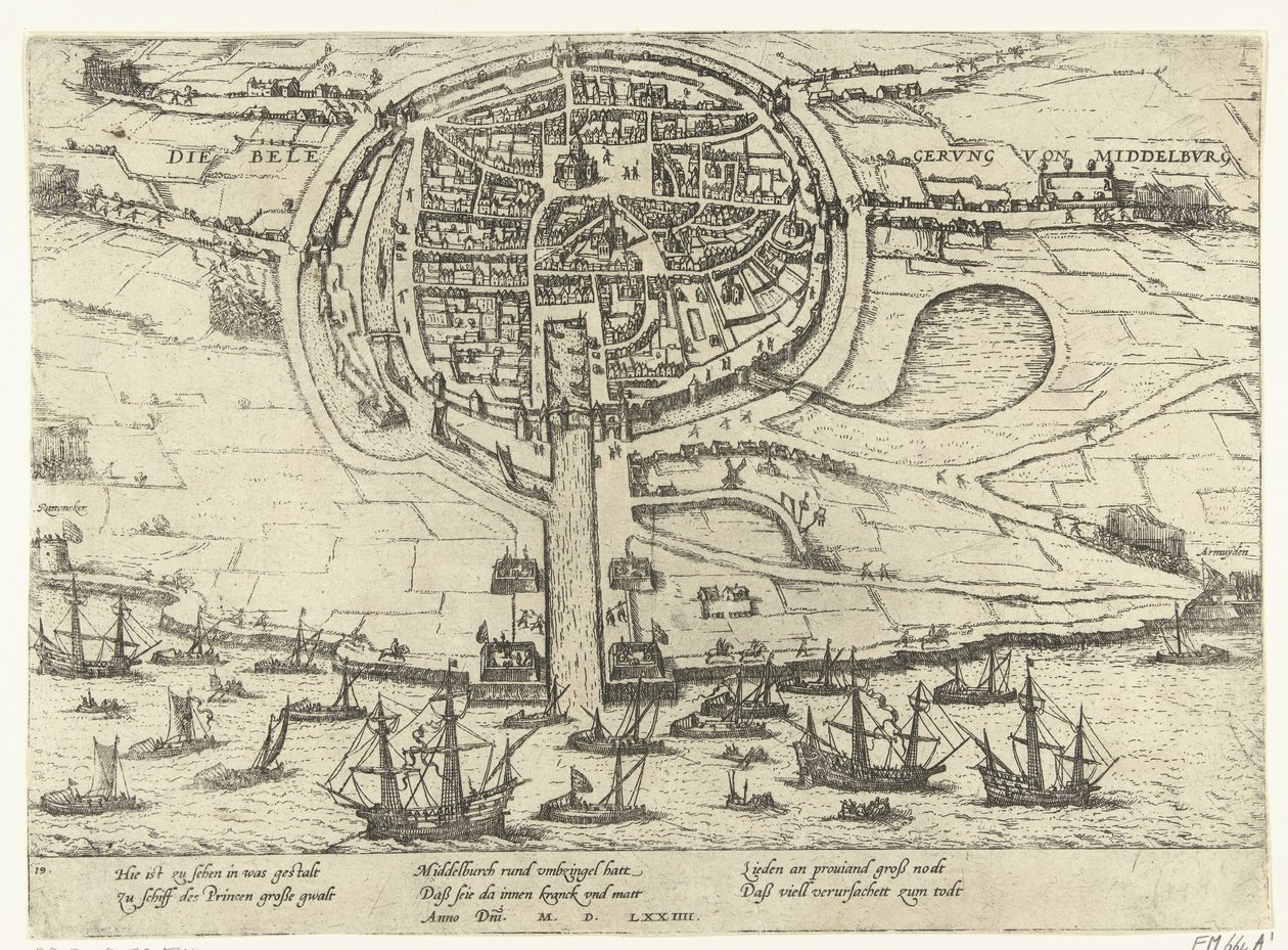 ミデルブルグ包囲戦、1574年 作： フランス・ホーゲンベルク