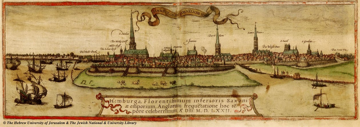 ハンブルクの地図 1572 作： フランス・ホーゲンベルク