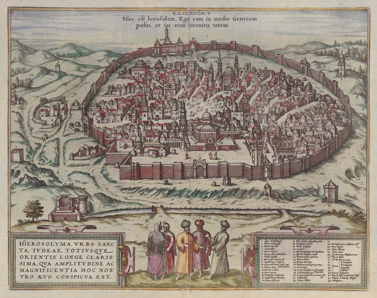 エルサレムの地図より：Jansson、Jan. Illustriorum理事会のスペインの都市、アムステルダム、1657、1657 作： フランス・ホーゲンベルク