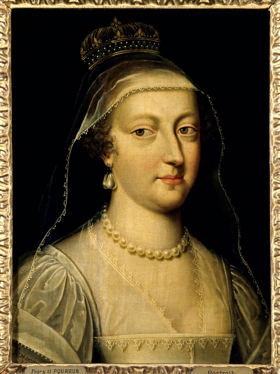フランス王妃アンヌ・ドートリッシュ（1601-1666）の肖像。絵画：Frans Pourbus Le Jeune（フランソワ（フランツ）・ポルビュス 作： フランスIIプールバス