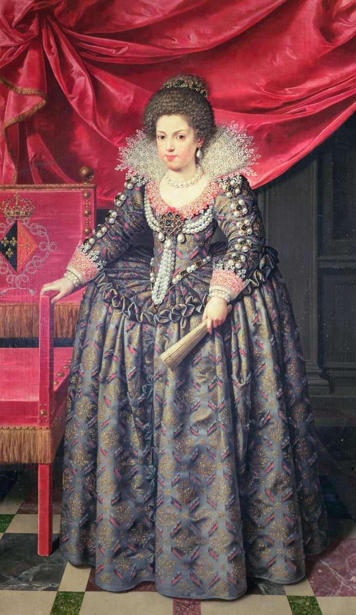 アンリ4世とマリードメディチの娘、フランスのエリザベス（1602-44年）の肖像、1611年 作： フランスIIプールバス