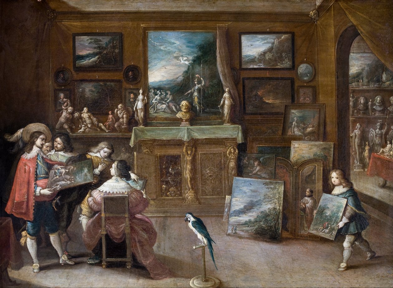 アートディーラーへの訪問、c.1625（銅の油） 作： フランスIIヤンガーフランケン