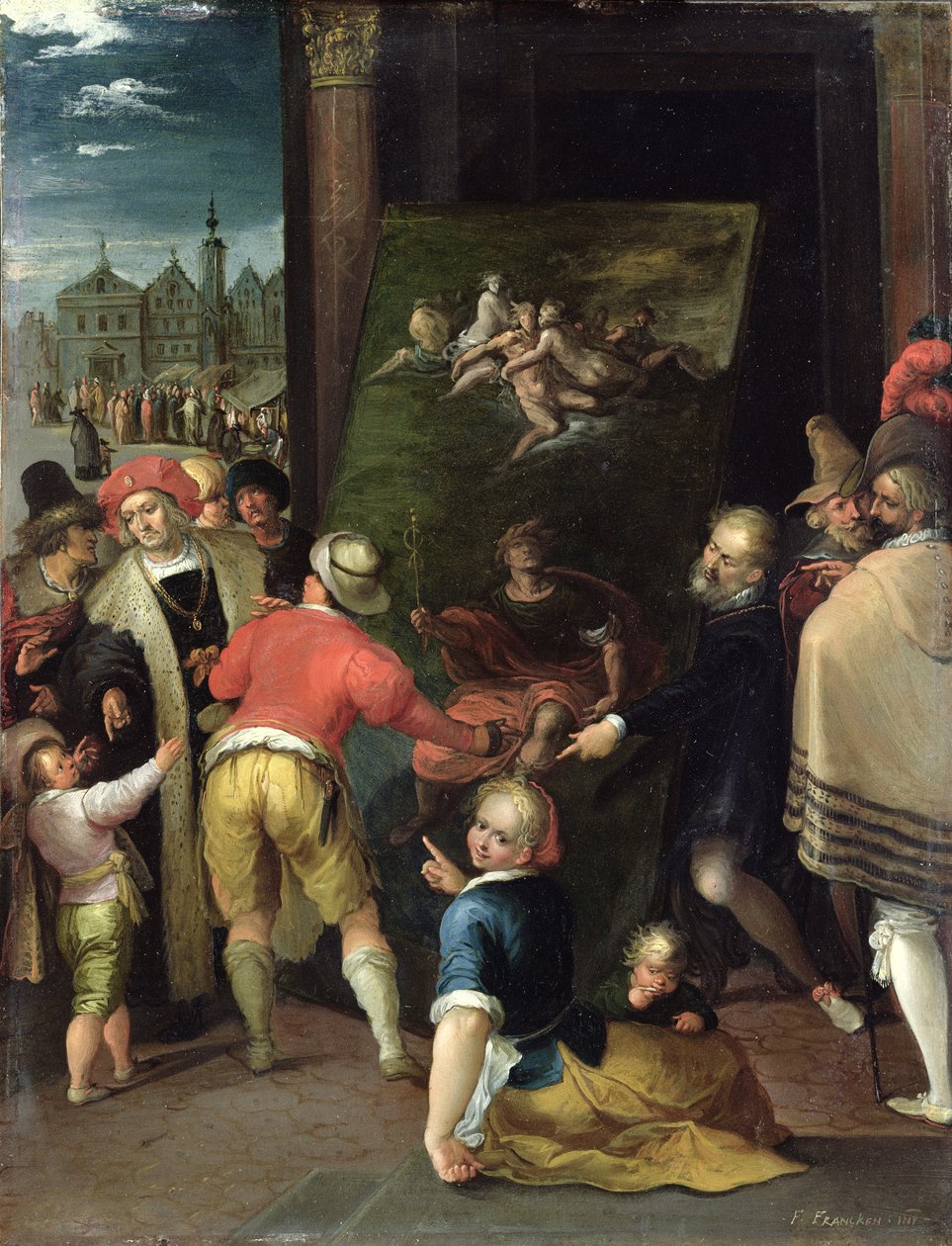Apelles and the Shoemaker、1610-15（銅に油彩） 作： フランスIIヤンガーフランケン