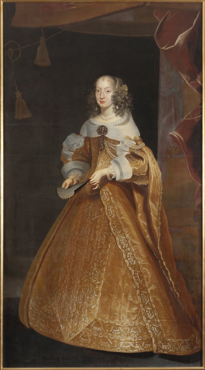 Porträt von Prinzessin Eleonora Gonzaga von Mantua, Nevers und Rethel, Kaiserin des Heiligen Römischen Reiches von Frans Luyckx or Leux