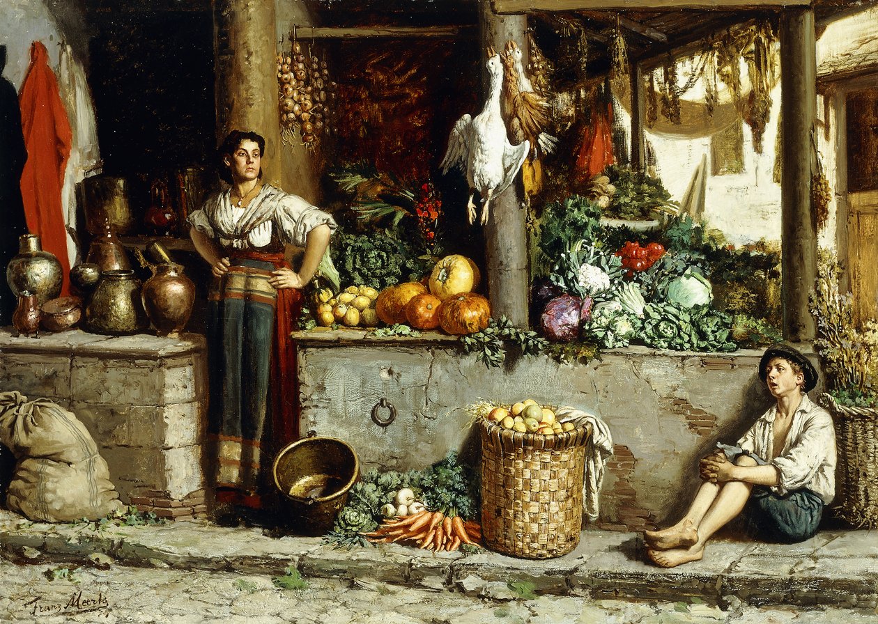 野菜市場;野菜市場、1874 作： フランス・ミーツ