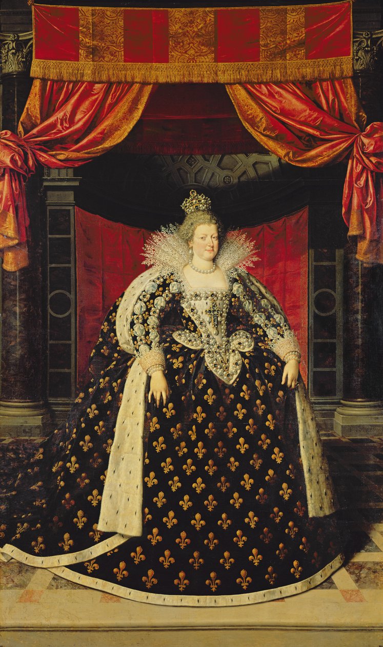 戴冠式ローブのマリー・ド・メディチ（1573-1642）、1610年頃 作： Frans Pourbus the Younger