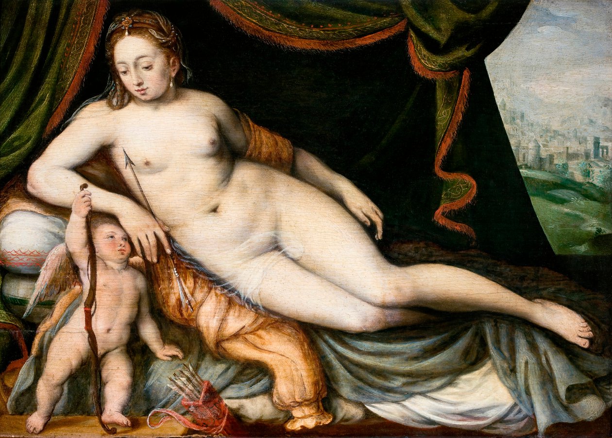 "Venus et Cupidon" (ヴィーナスとキューピッド) Frans I de Vrient ou de Vriendt , dit Frans Floris l