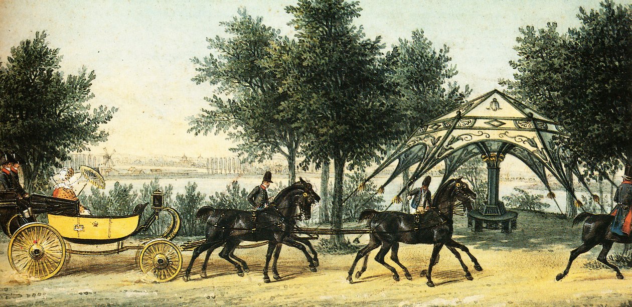 1840年頃のパーククライングリエニケのテント、フランツクルーガー 作： フランツ・クルーガー