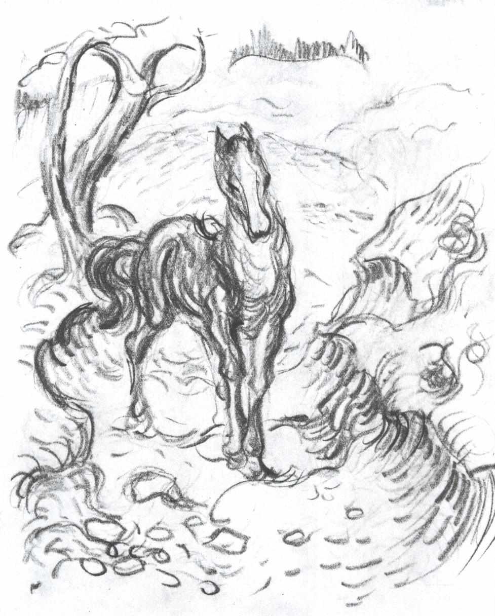 風景の中の馬 作： フランツ・マーク