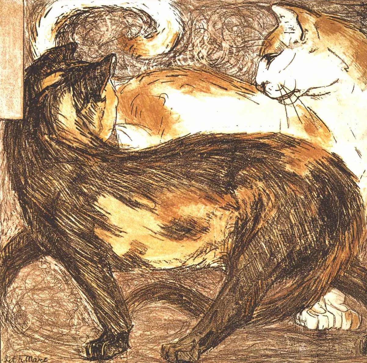 2匹の猫 作： フランツ・マーク